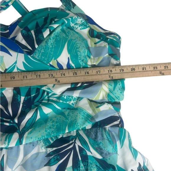 Denim&Co Beach Sweetheart Twist Front Swim-Suit Dress Women's Plus SZ 22W NEW - Picture 8 of 13